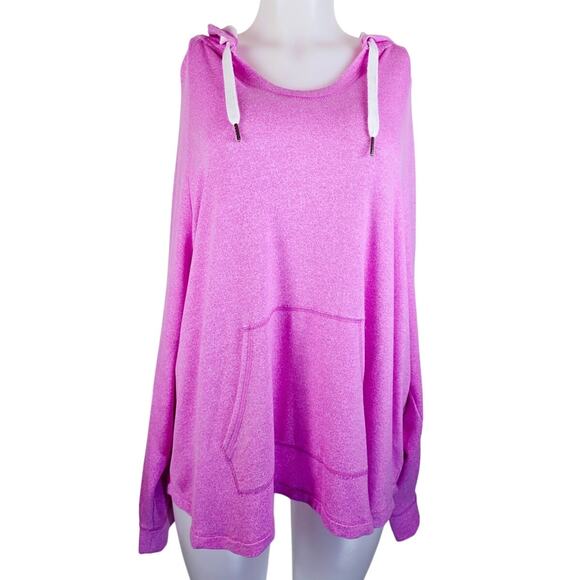 Koolaburra By UGG Super Soft V-Neck Pink Hooded Pockets Atheltic Top XL - Picture 1 of 6